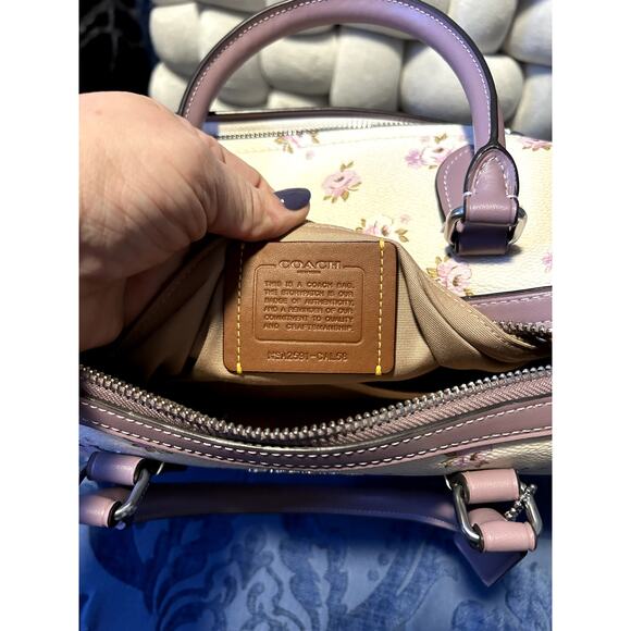 Coach Rowan Lavender Purple Floral Crossbody Handbag NWOT - Picture 8 of 8